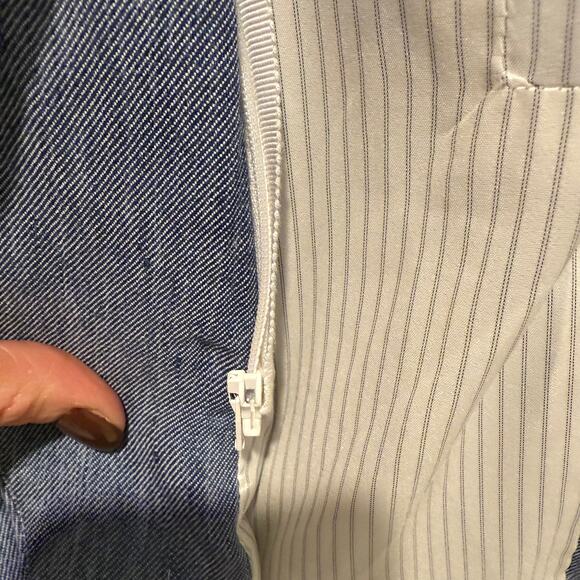 Veronica Beard Dickey Cutaway Jacket Lined Blue Linen Size 2 - Picture 4 of 13